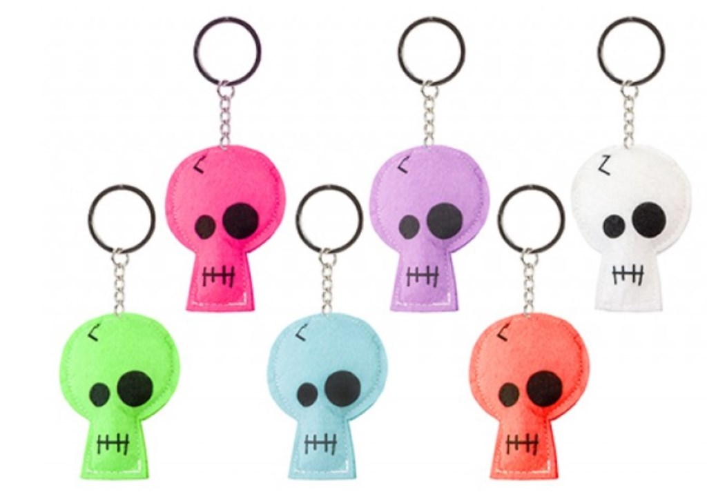 Neon 8cm Skull Keychain ( Assorted Colours ) - Click Image to Close