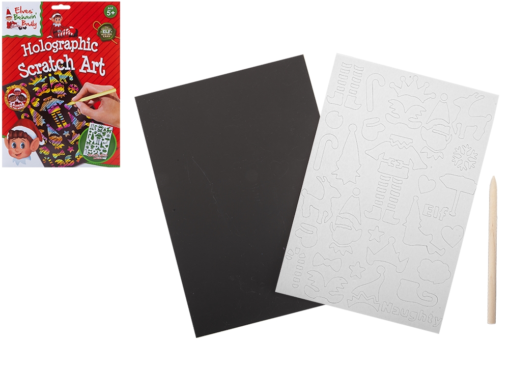 Elf Holographic Scratch Art Set - Click Image to Close