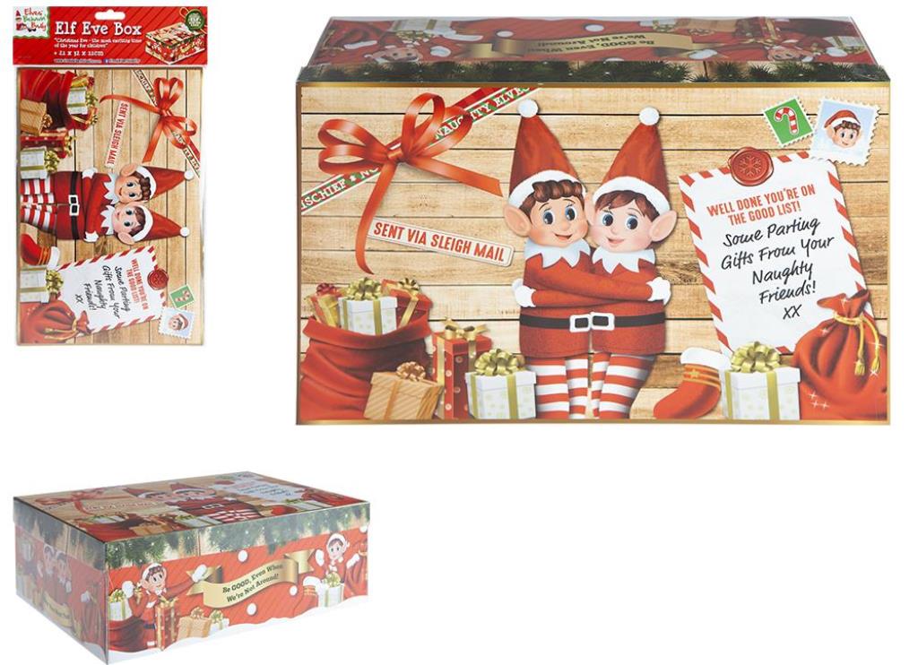 Small Elf Christmas Eve Box 21cm X 32cm X 11cm - Click Image to Close