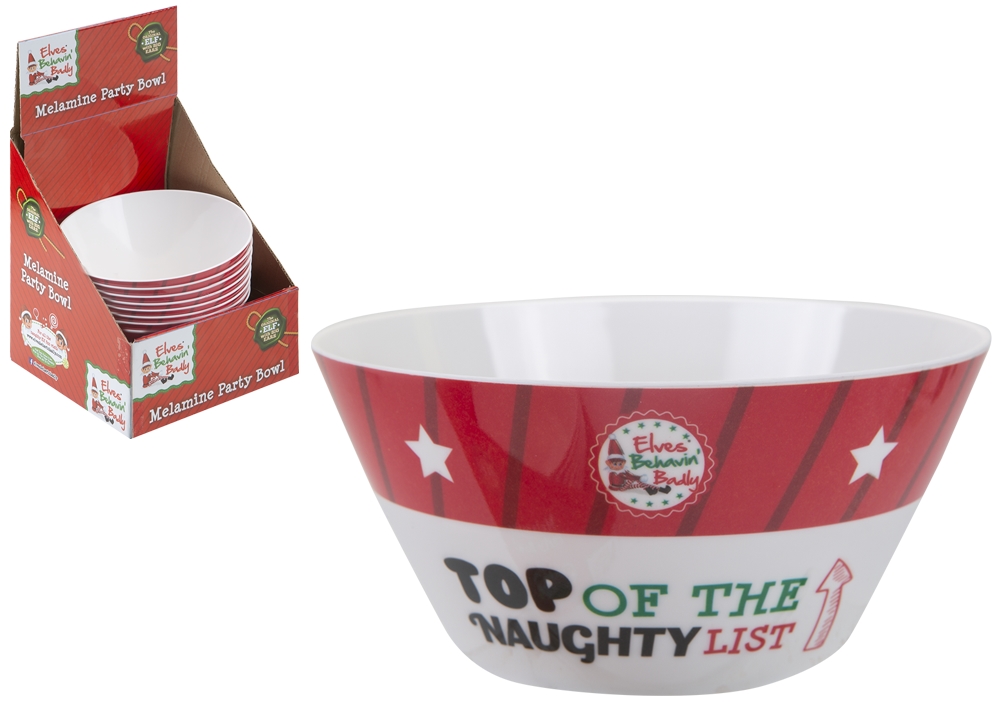 Elves Behaving Badly Melamine Bowl - Click Image to Close