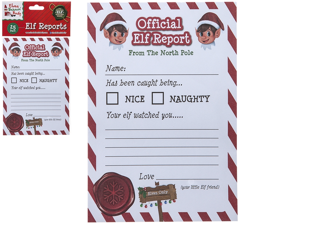 A5 Official Elf Report 25 Pack - Click Image to Close