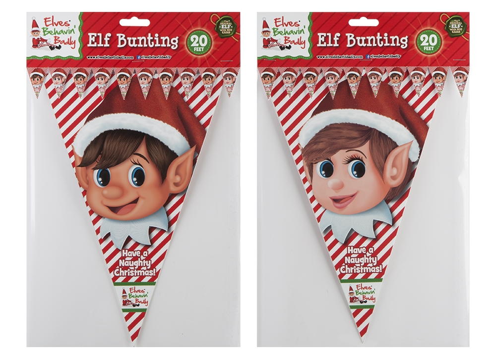 Elf Design 6M Triangular Bunting 20cm X 30cm - Click Image to Close