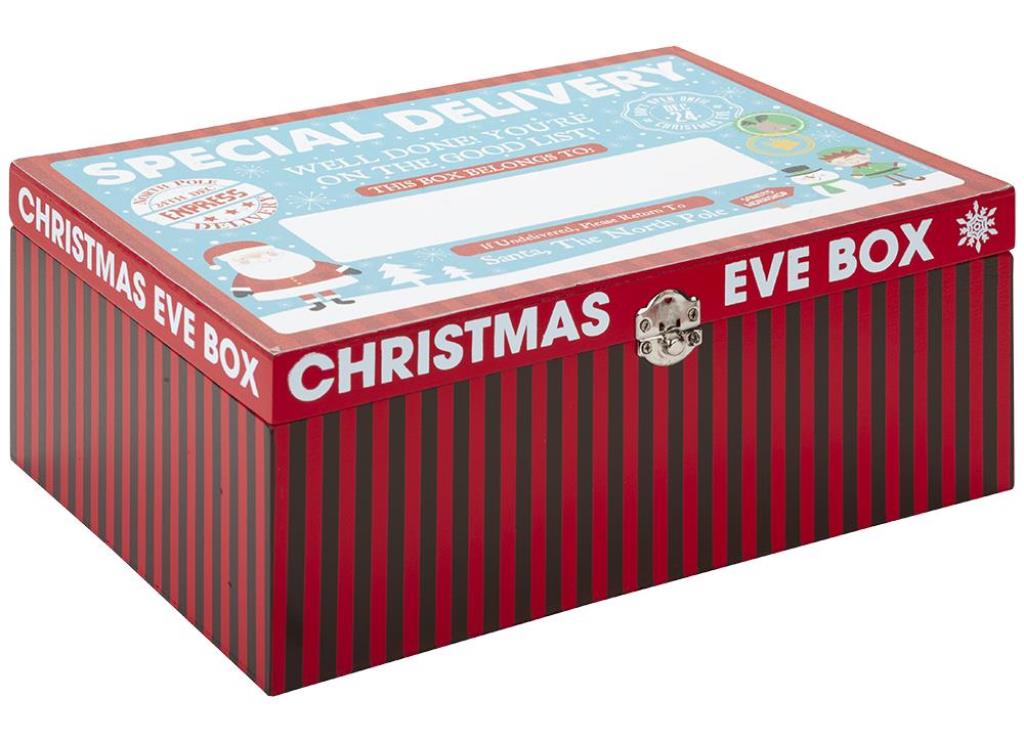 Wooden Christmas Eve Box With Write On Panel - Click Image to Close