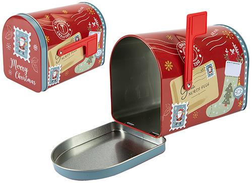 Christmas Tin Post Box 15.5cm - Click Image to Close