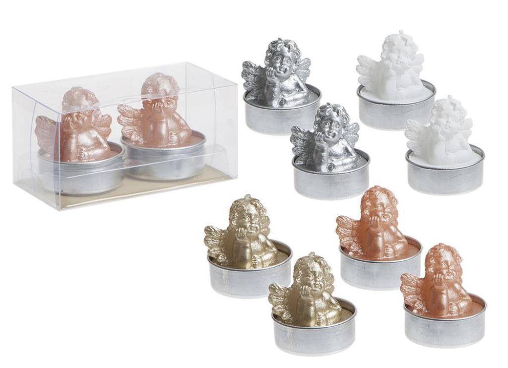 3D CHERUB TEA LIGHTS SET OF 2 - Click Image to Close