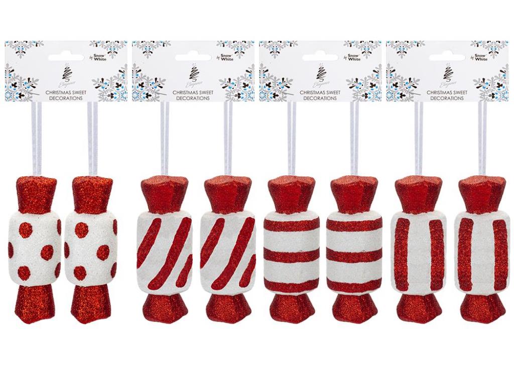 Candy Cane Sweet Christmas Decoration 4 X 11cm - Click Image to Close
