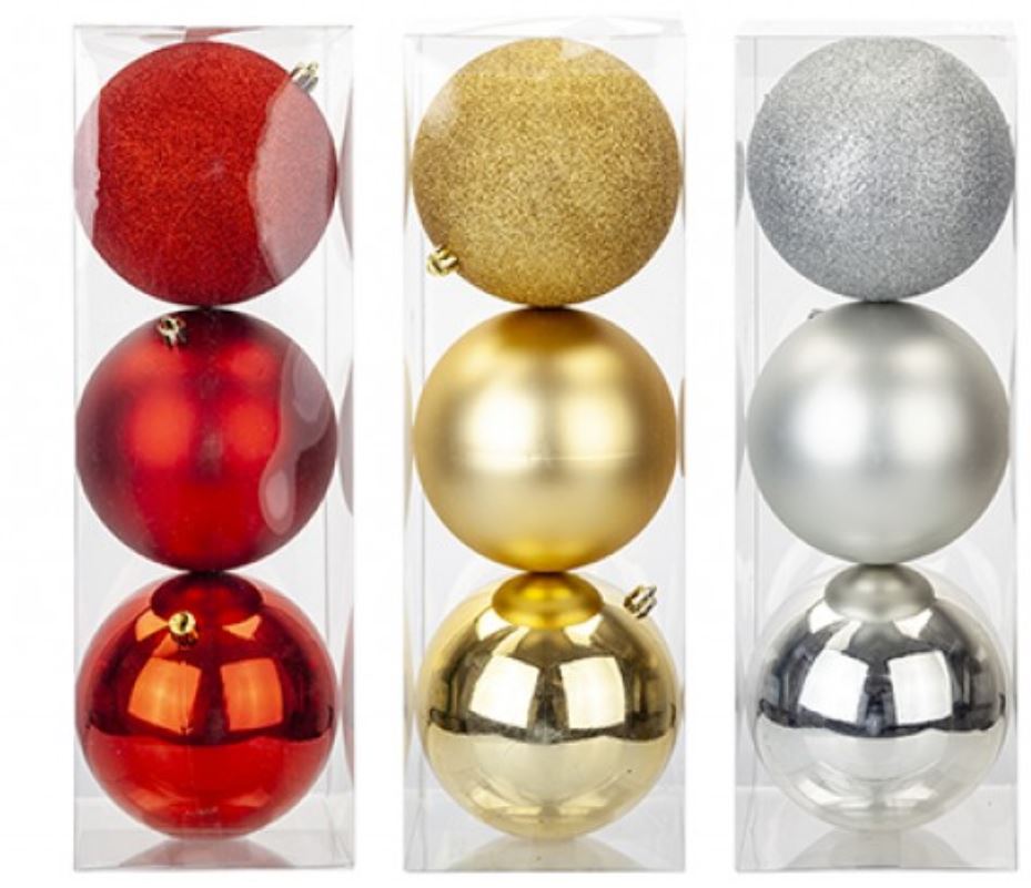 Baubles 12cm 3 Pack - Click Image to Close