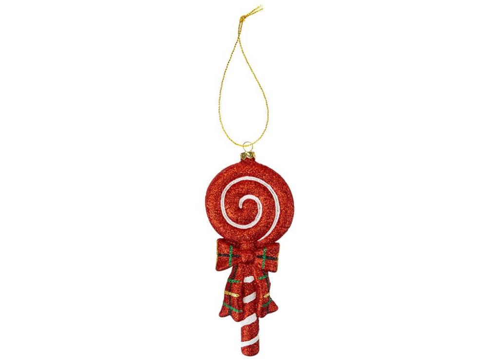 Hand Painted Check Lollipop Hanging Decoration - Click Image to Close