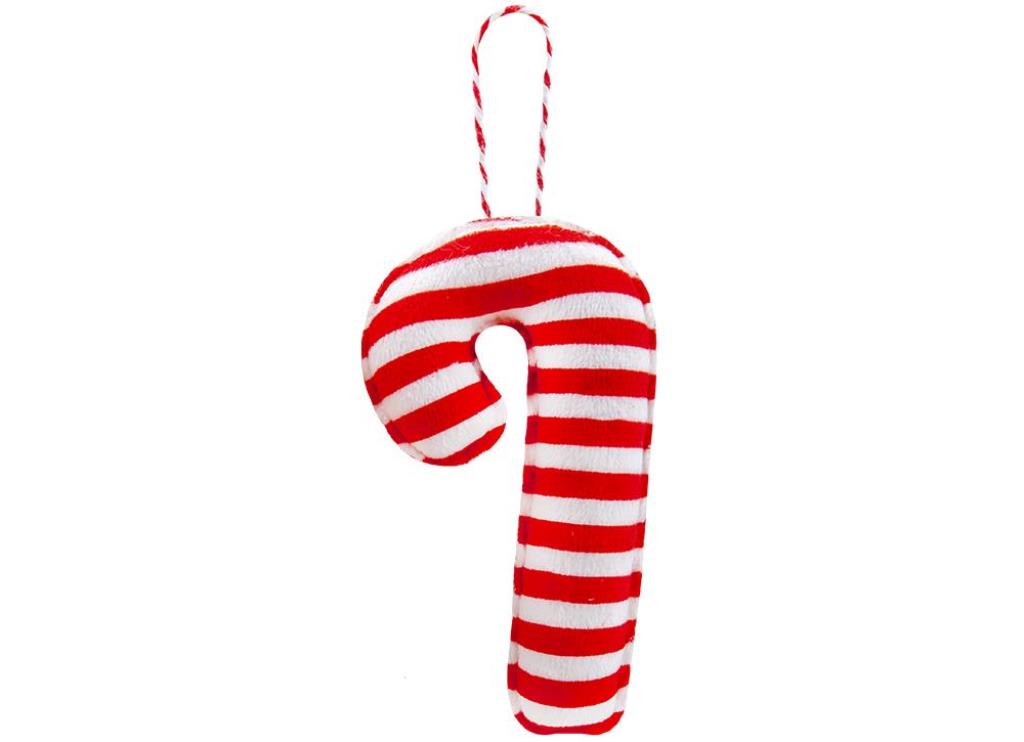 Hanging Fabric Candy Cane Decorations 12.5cm - Click Image to Close