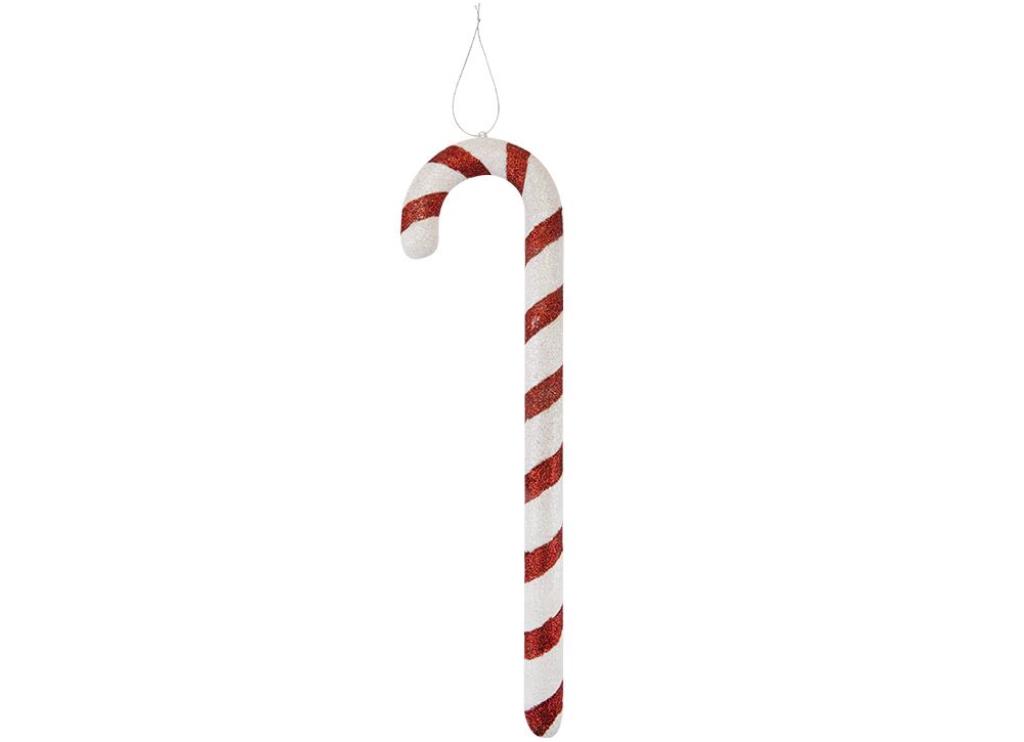 Glitter Candy Cane Hanging Decoration 40cm - Click Image to Close
