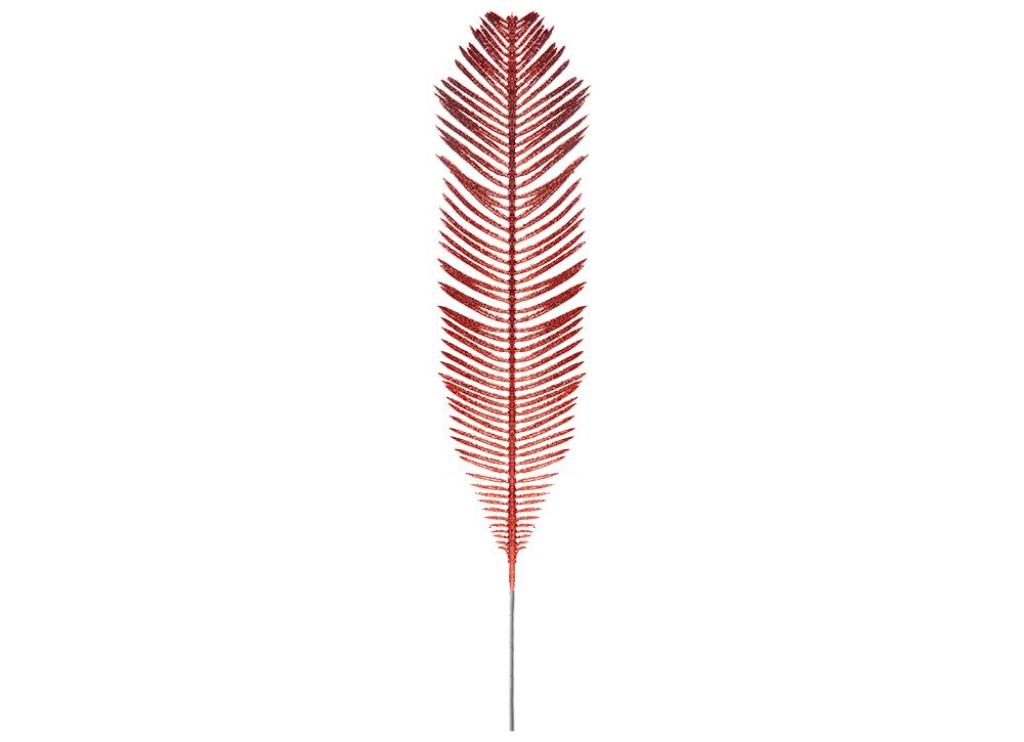 Glitter Christmas Fern Pick 58cm Red - Click Image to Close