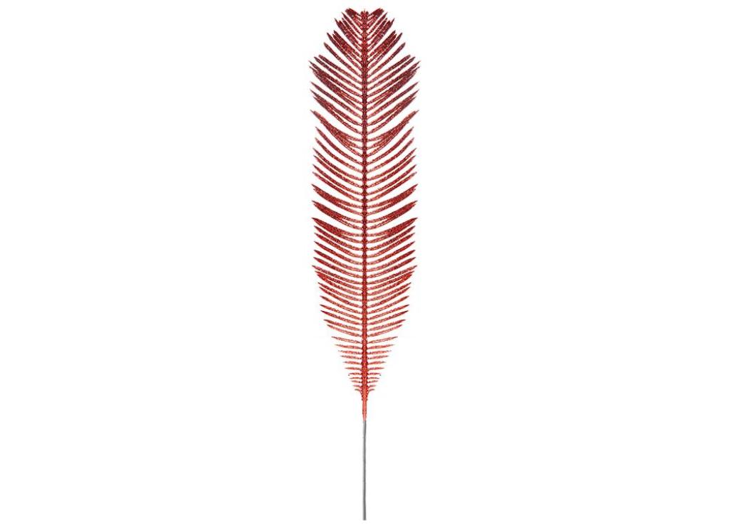 Glitter Christmas Fern Pick 58cm Red - Click Image to Close