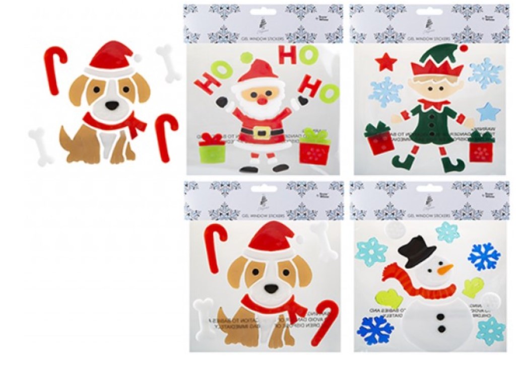 Christmas Gel Window Stickers 20cm X 20cm ( Assorted ) - Click Image to Close