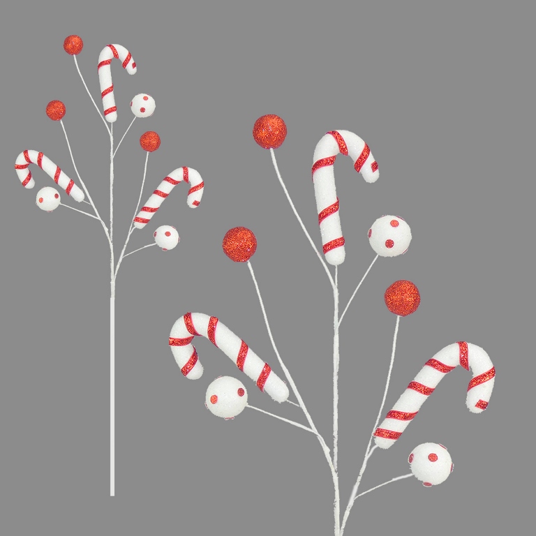 Candy Cane Ball Pick 65cm - Click Image to Close