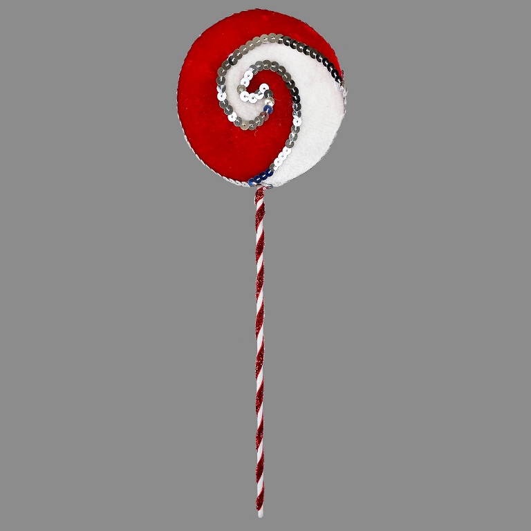 45cm Lolly Pick Red & White - Click Image to Close