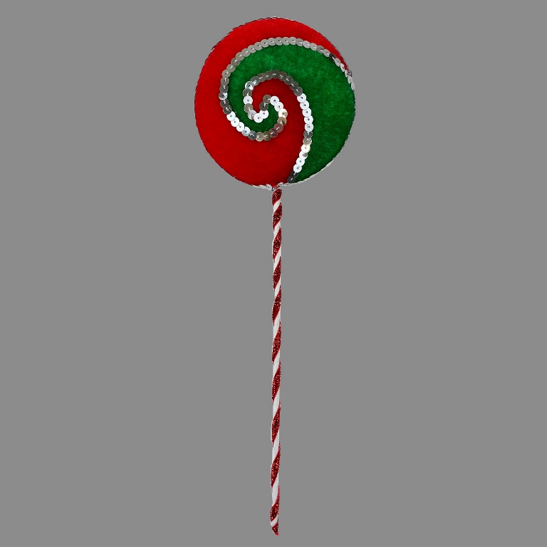 45cm Lolly Pick Red & Green - Click Image to Close