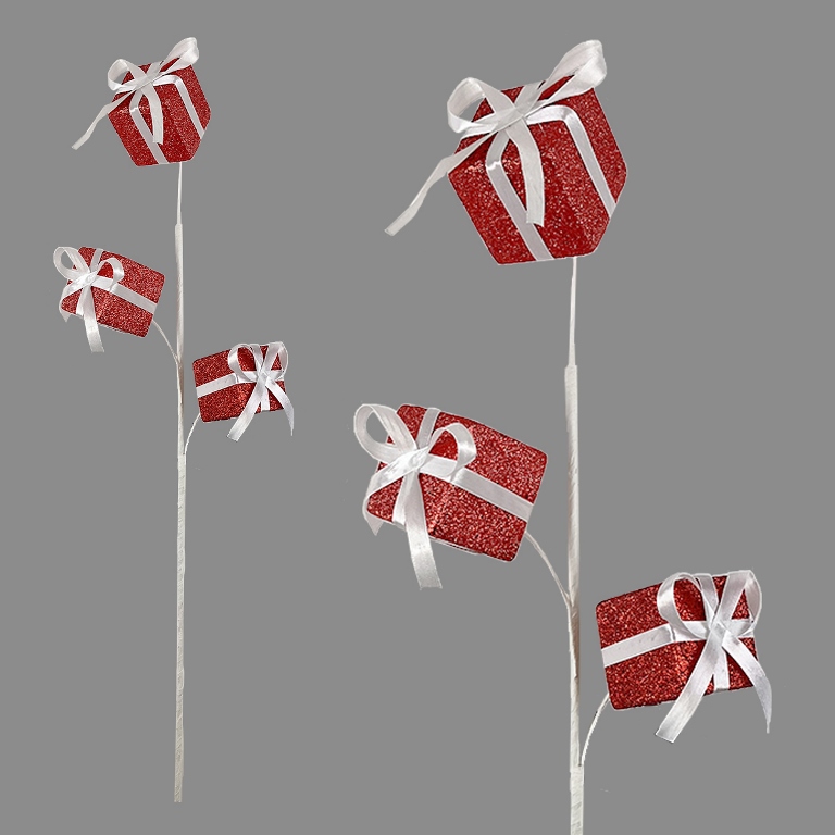 73cm Red Glitter Gift Stem - Click Image to Close