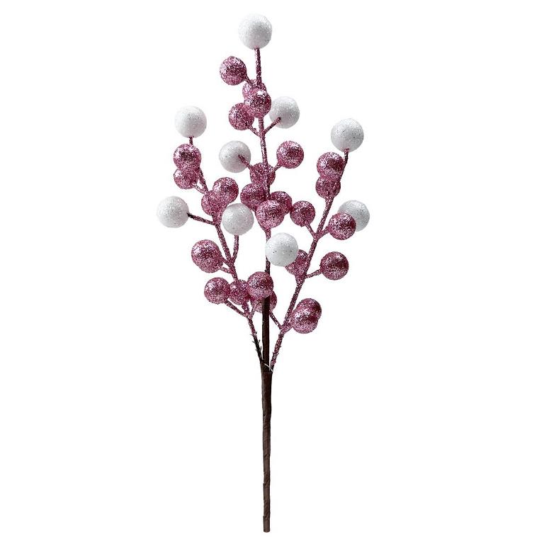 Christmas Ball Pick Pink And white 36cm - Click Image to Close