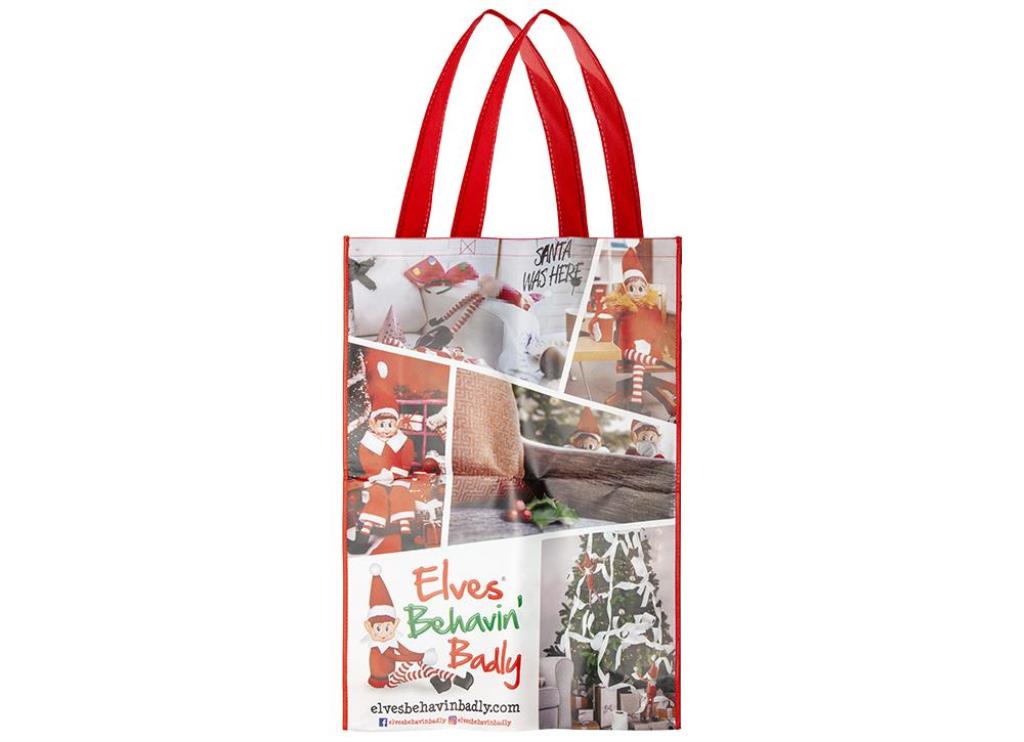 Christmas Elf Design Jumbo Size Shopping Bag - Click Image to Close