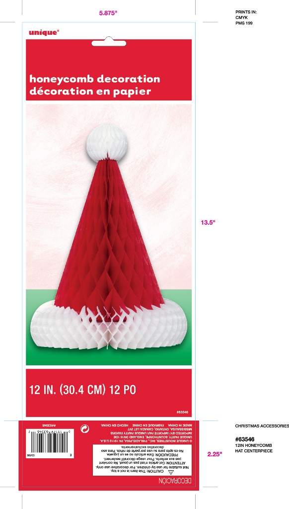 12" Santa Hat Hny cmb Cntrpc - Click Image to Close