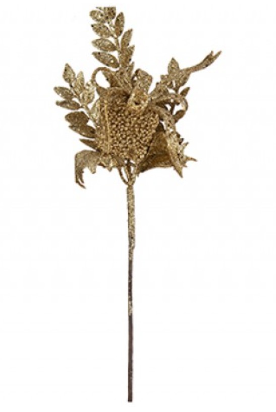 Winterwood Leaves & Present Gold 16" - Click Image to Close