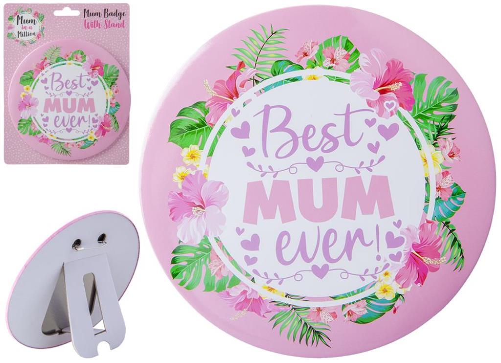 15cm Jumbo Mum Badge On Card - Click Image to Close