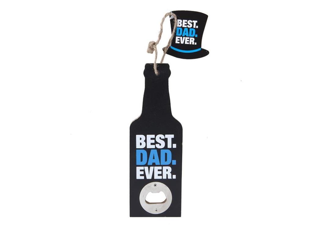 Fathers Day Hanging Best Dad Ever Bottle Opener - Click Image to Close