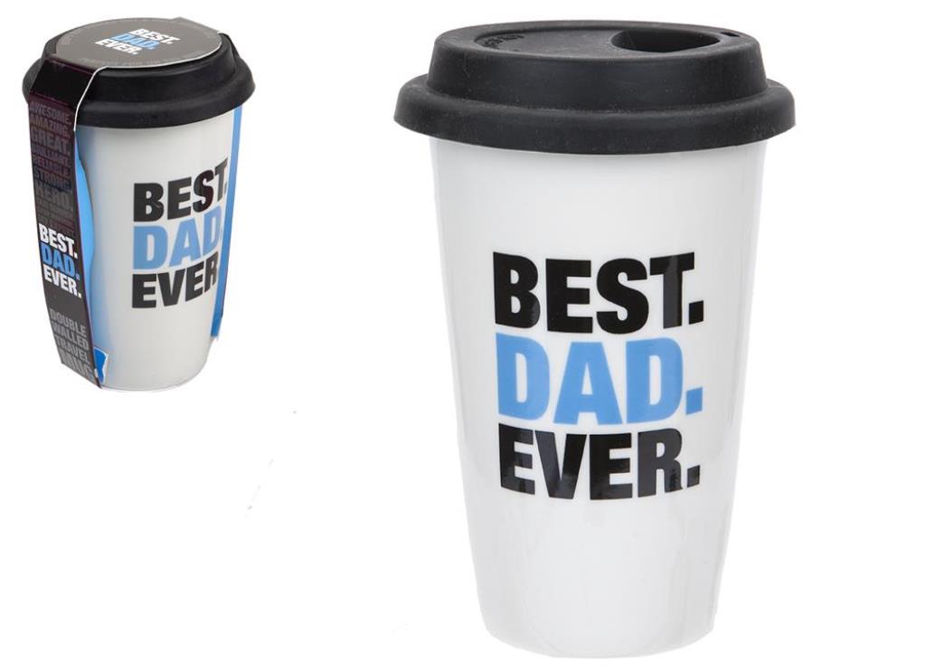 320ML DOUBLE WALL WITH LID BEST DAD DESIGN - Click Image to Close