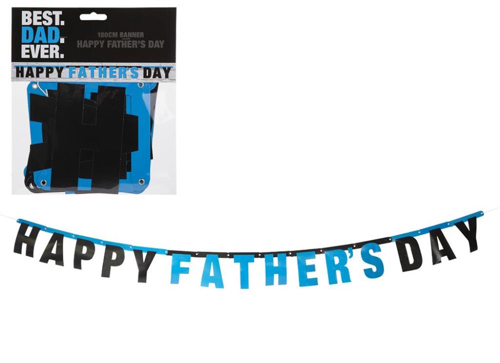 180CM HAPPY FATHERS DAY BANNER - Click Image to Close
