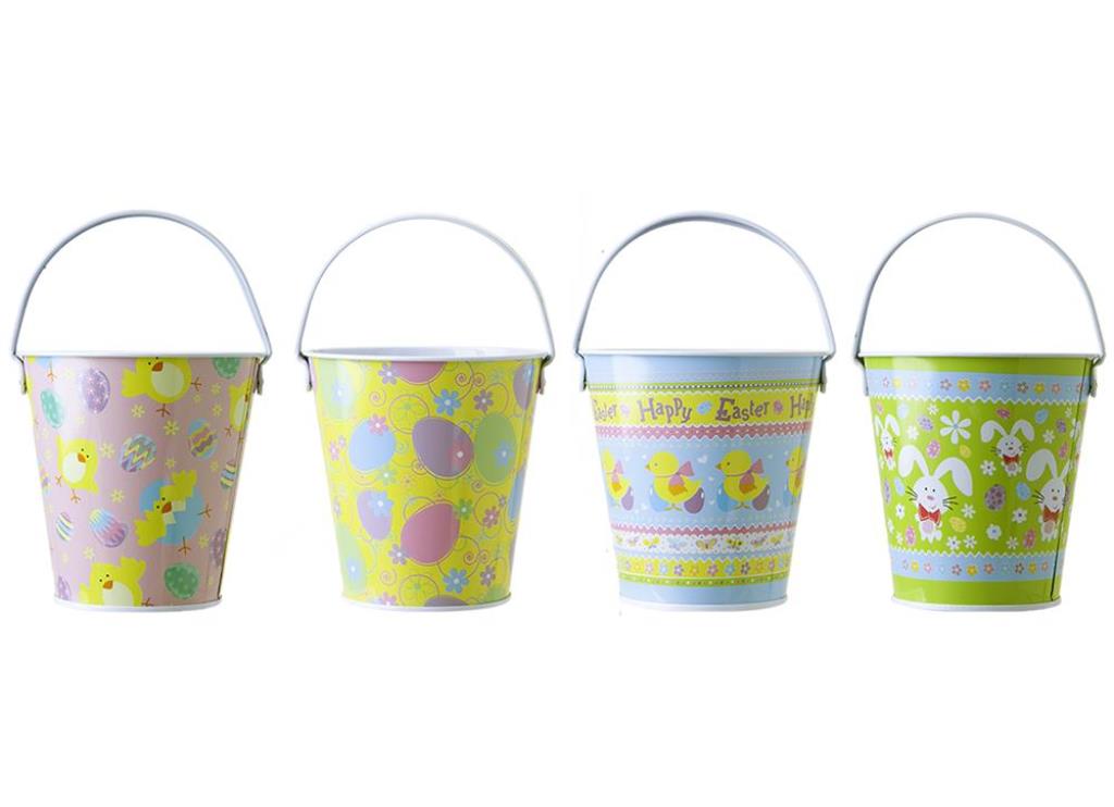 PRINTED EASTER TIN CANDY BUCKETS - Click Image to Close
