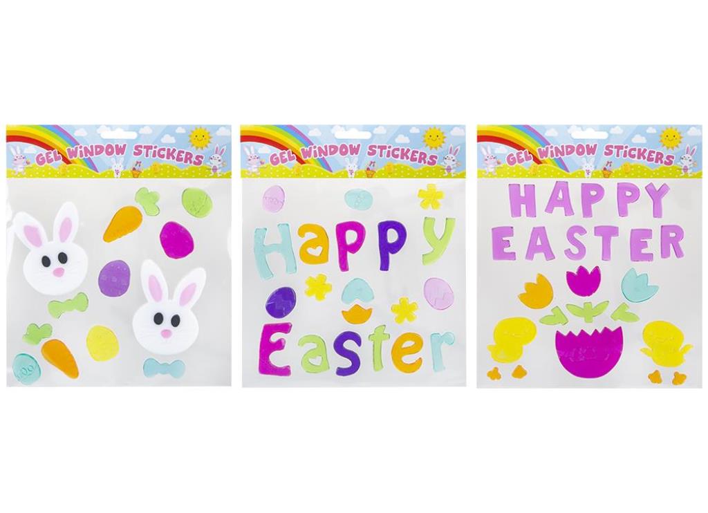 Easter Gel Window Stickers 20cm X 20cm ( Assorted Designs ) - Click Image to Close