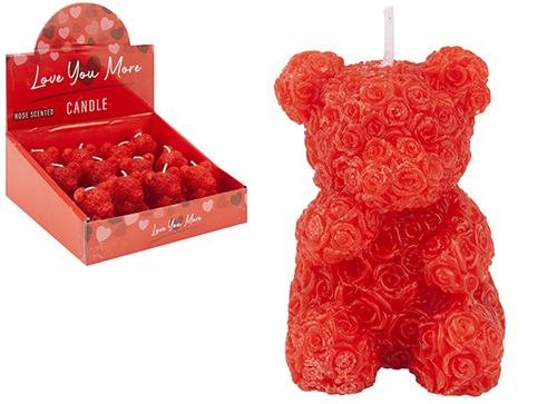 Valentine's Day Rose Scented Bear Candle 6.6cm - Click Image to Close