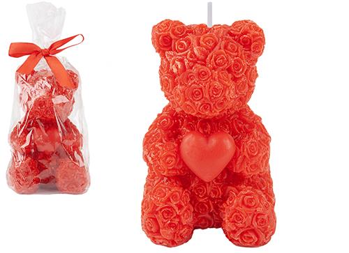 Valentine's Day Scented Rose Bear Candle In Bag 10.5cm - Click Image to Close