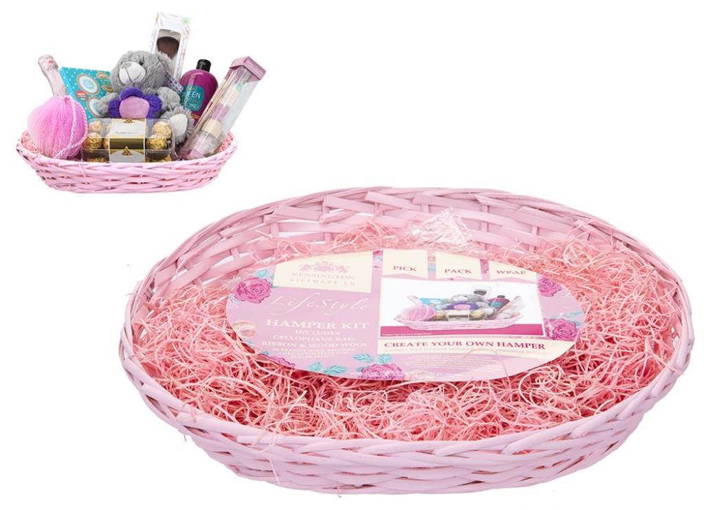 Pink Sloped Make Your Own Hamper - Click Image to Close