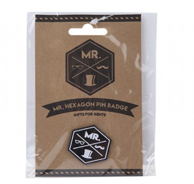 Mr Hexagon Pin Badge - Click Image to Close