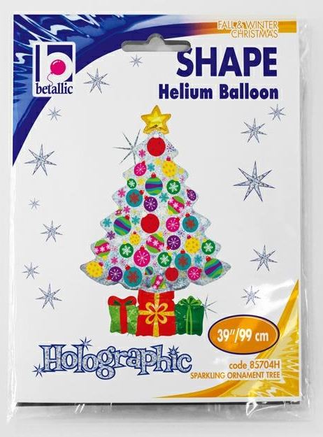 Sparkling Ornament Tree 39" Balloon - Click Image to Close