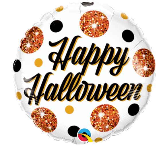 Halloween 9" Sparkly Dots Balloon - Click Image to Close