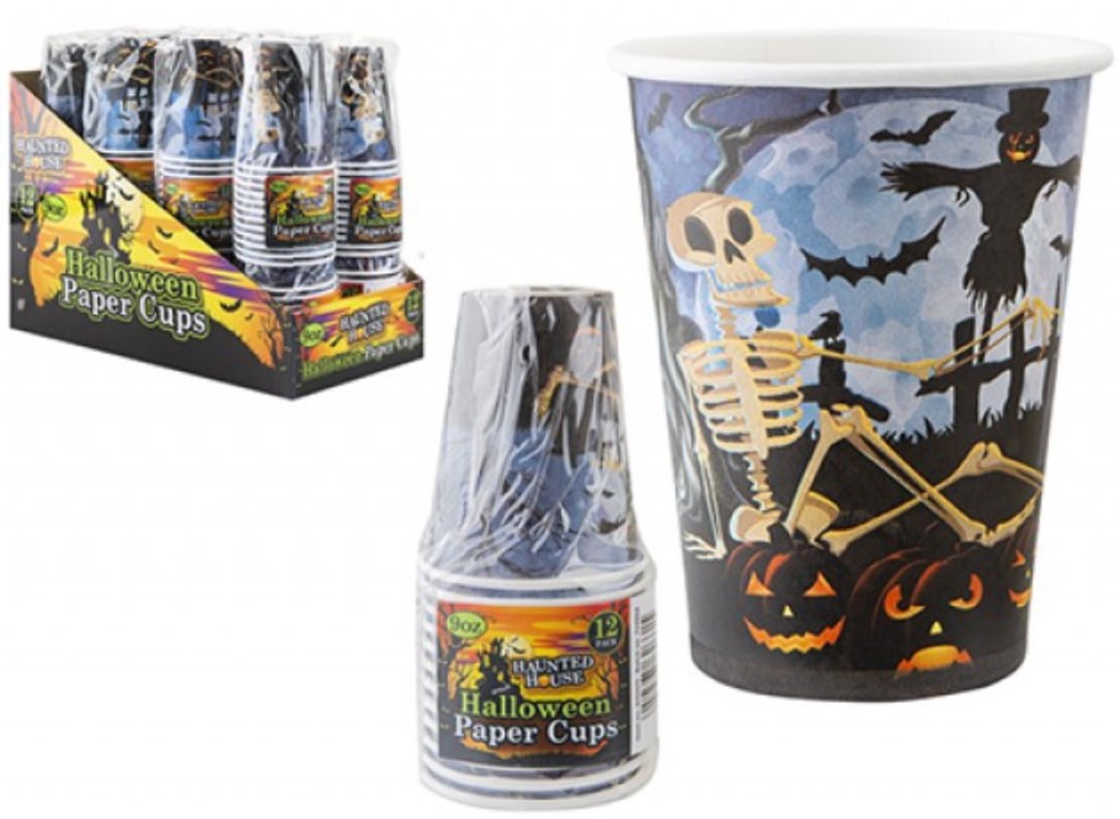 Halloween Paper Cups 9oz 12 Pack - Click Image to Close