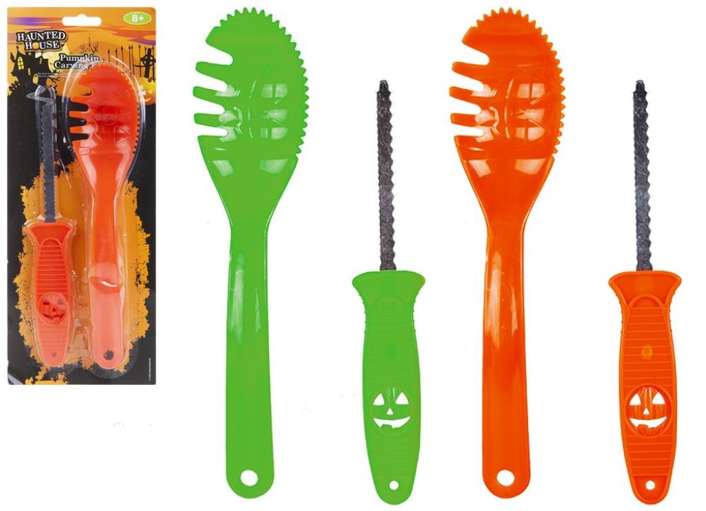 2PC PUMPKIN CARVING SET - Click Image to Close