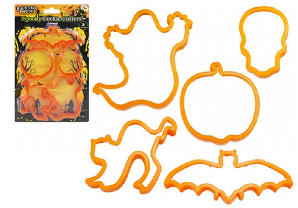 Halloween Set Of 5 Spooky Cookie Cutters - Click Image to Close