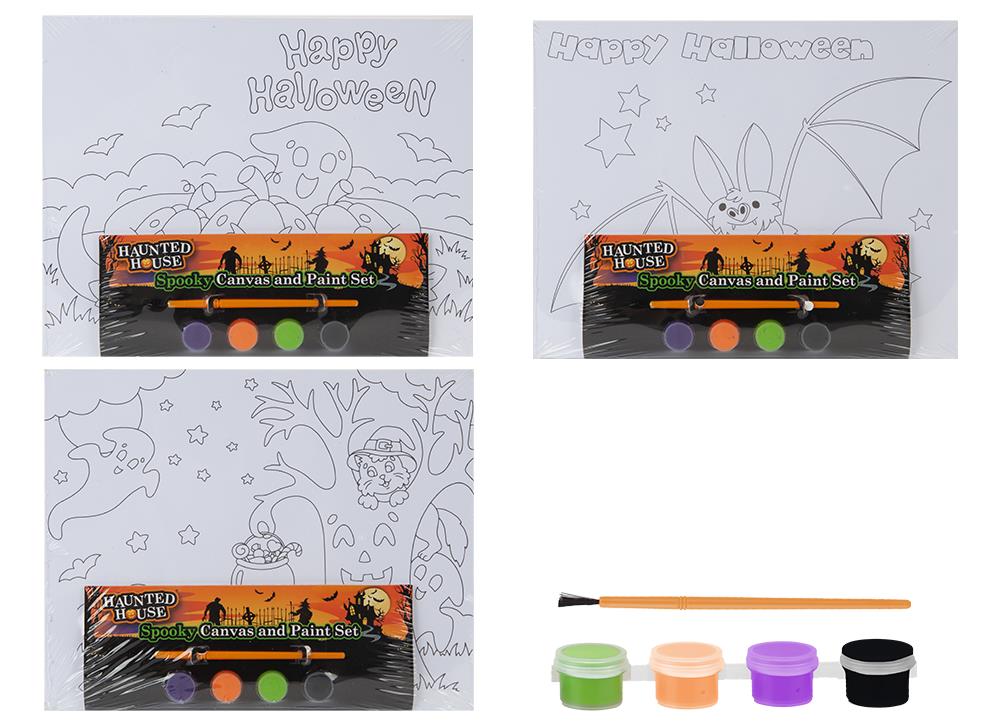 Halloween Paint Your Own Canvas Board Art With Paints - Click Image to Close