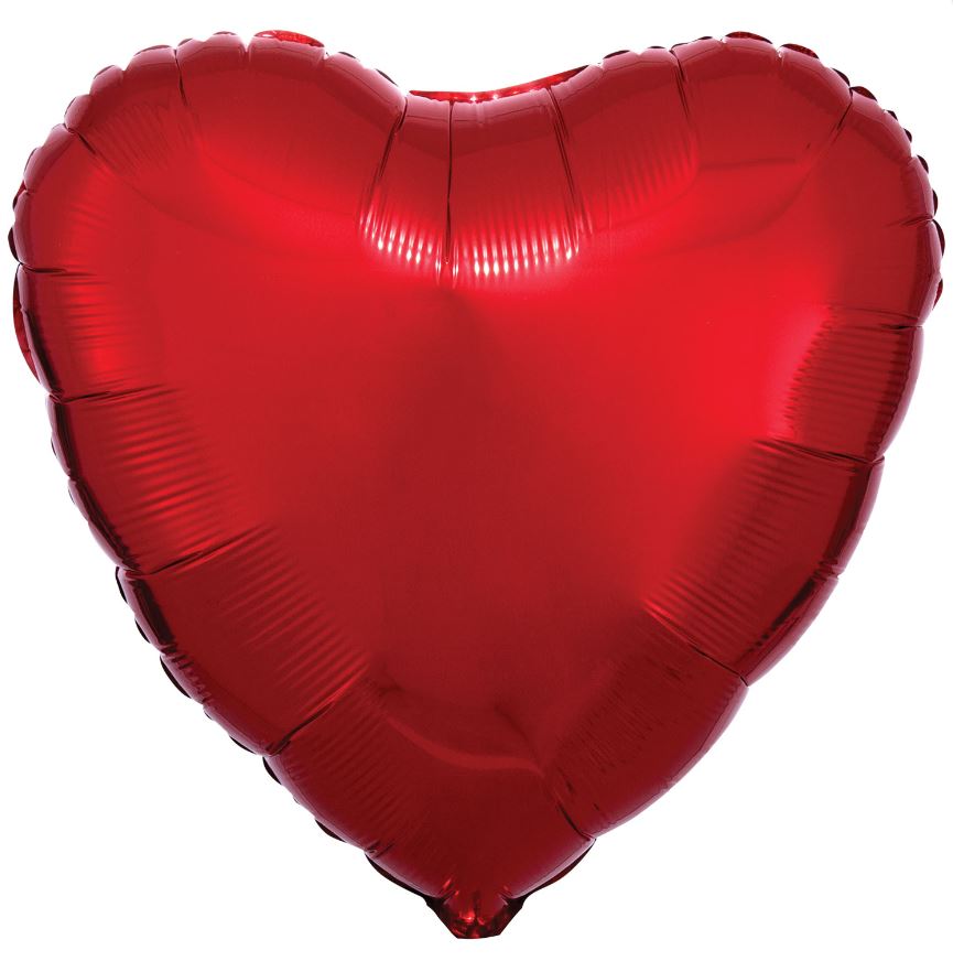 Amscan Metallic Red Heart Standard Pack aged Foil Balloon - Click Image to Close