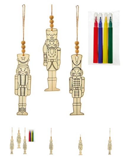 Christmas 3Pc Colour Your Own Nutcracker - Click Image to Close