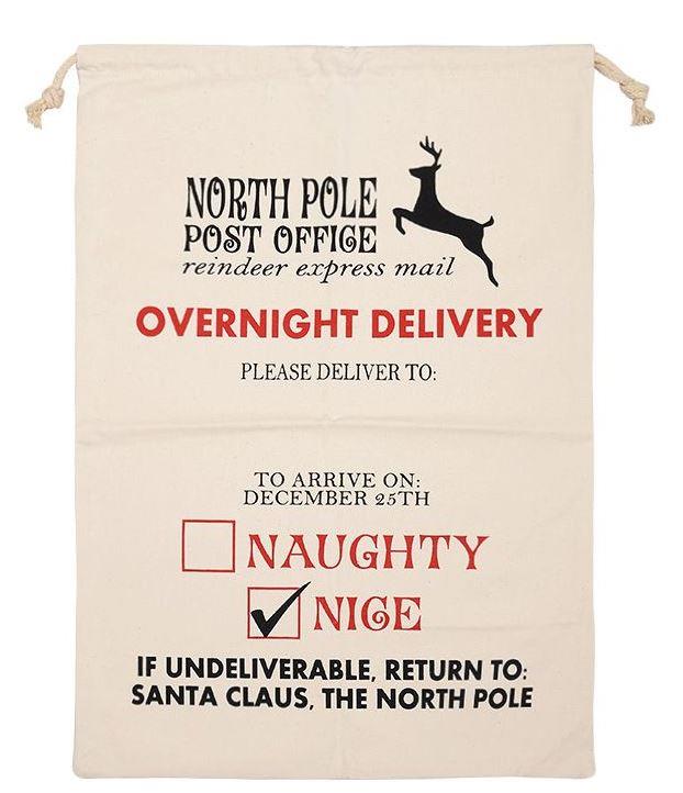 Special Overnight Delivery Santa Sack 70cm X 50cm - Click Image to Close