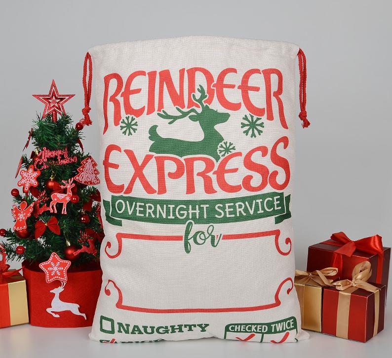 Reindeer Express 70 X50cm Santa Sack - Click Image to Close