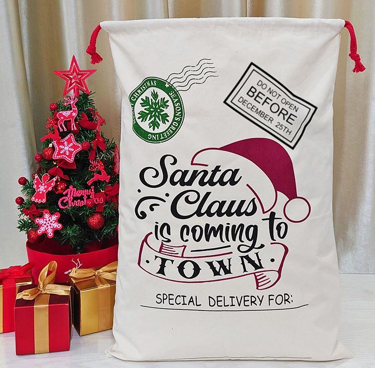 Santa Claus Is Coming To Town Santa Sack 70X50cm - Click Image to Close