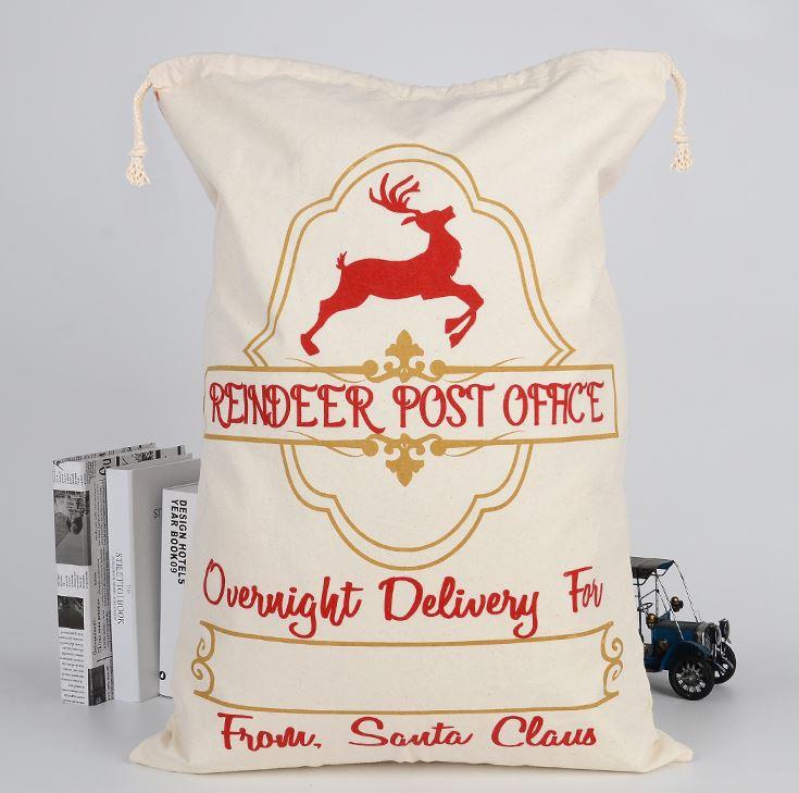 Reindeer Post Office Santa Sack 70 x 50cm - Click Image to Close