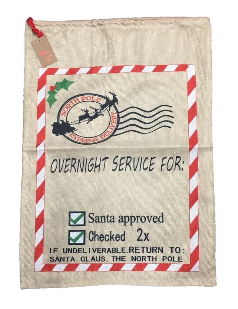 Red And Gold Reindeer Santa Sack 70 x 50cm - Click Image to Close