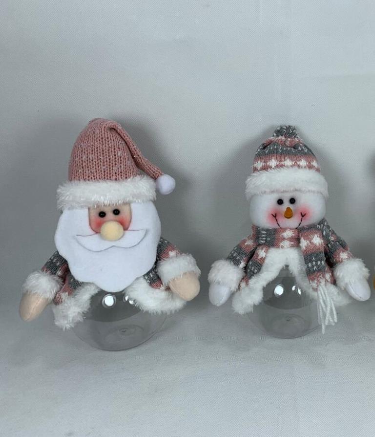 10" Santa / Snowman Christmas Candy Jar - Click Image to Close