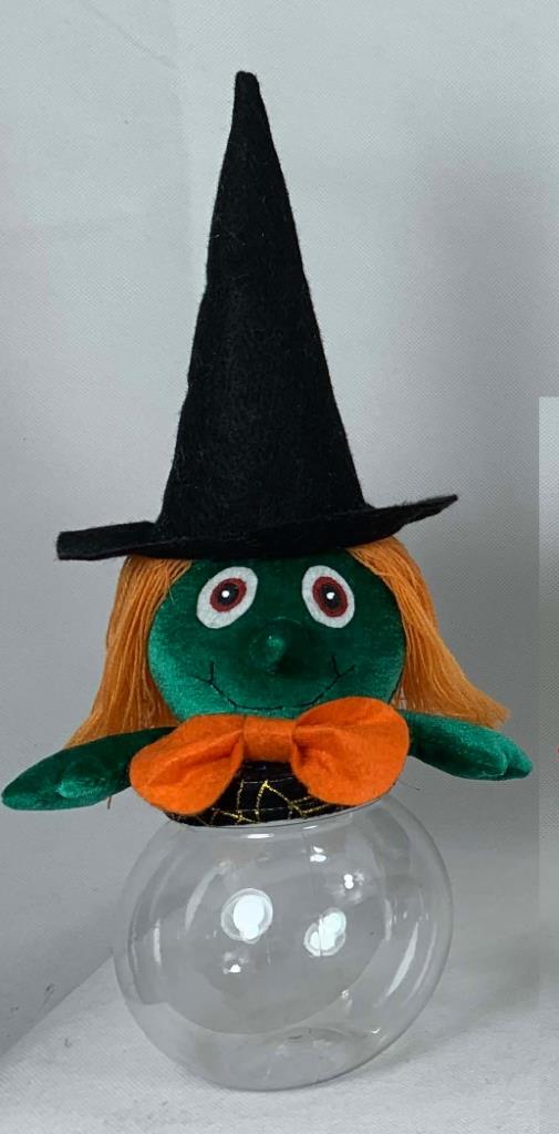Witch Halloween 10" Candy Jar - Click Image to Close